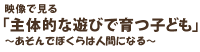 主体的な遊びで育つ子ども(DVD)